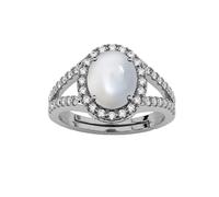 DENMOUS Anillo ajustable de plata con ópalo de fuego blanco certificado de 5,25 ratti de 4,50 quilates, regalo para mujeres y niñas, B0BT1BT1DN