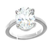 DENMOUS Anillo ajustable de plata de 8,25 quilates de calidad natural Rashi Ratna con circonita blanca astrológica para hombres y mujeres, calidad A certificado B09DQ3LW-01