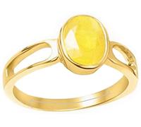 DENMOUS Anillo ajustable de zafiro amarillo natural de calidad 10.25 Ratti de lujo chapado en oro Panchdhatu con certificación de laboratorio (Top Aaa+) de calidad unisex para unisex-B08316BJDNM