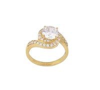 DENMOUS Anillo astrológico/propósito ajustable con piedra de circonita blanca natural chapada en oro de 8,25 ratti de 7,00 quilates para hombres y mujeres, calidad Aa+, B08XM9NZ, S, Gema