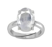 DENMOUS Anillo chapado de 15,25 ratti 14,50 ct, Aa++, calidad certificada, buen chapado en zafiro blanco natural, piedra preciosa suelta Pukhraj, B0CXMDLMDN