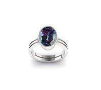 DENMOUS Anillo de alejandrita natural de calidad 9.25 Ratti A+ certificado sin calefacción para mujeres y hombres (Ggtl Lab - certificado)-B0DK7GN1-2541, S, Gema
