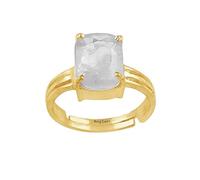 DENMOUS Anillo de oro natural Panchdhatu ajustable de 6.00 quilates, sin calentar, sin tratar, zafiro blanco, piedra preciosa suelta Pukhraj para mujeres y hombres--B0C3HRB2GG