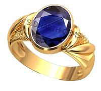DENMOUS Anillo de piedra preciosa Neelam de zafiro azul natural natural de calidad 5.00 Ratti 4.00 Crt, certificado sin calefacción, sin calor, calidad Aaa++, chapado en oro para mujeres y hombres