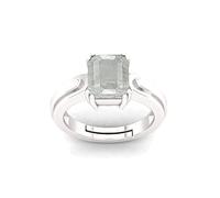 DENMOUS Anillo de plata ajustable de calidad A de 12,25 quilates A sin calentar, sin tratar, zafiro blanco natural, piedra preciosa suelta Pukhraj (certificado de laboratorio)-B0C3HV1F1
