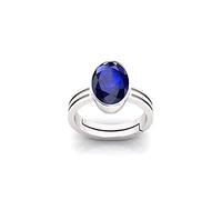 DENMOUS Anillo de zafiro azul de 4,25 ratti de 3,40 quilates, sin calefacción y sin tratar, piedra preciosa natural de Neelam de Ceilán para hombres y-B0DMPCVR-2541, S, Gema
