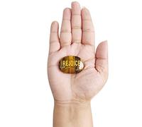 DENMOUS B08ZRWMS - Piedra de bolsillo para reiki, diseño ovalado, piedras semipreciosas, palmera marrón, Small, Gema, Small, Gema