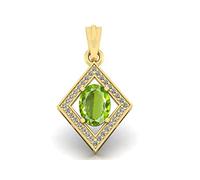 DENMOUS Colgante chapado en oro con piedras preciosas de peridoto natural de 4,00 ratti/3,25 quilates, para mujeres y hombres, S-B0C3D4P9-DNM