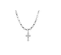 DENMOUS Colgante de cadena de Dios Jesús (colgante con cadena de caja, 55,88 cm) para hombres y mujeres, plata pura, medallón de cadena de Señor Isa masih para buena salud y riqueza-mpsb7179-1, S,