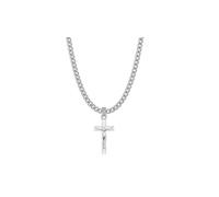 DENMOUS Colgante de cadena de Dios Jesús (colgante con cadena de eslabones de 22 pulgadas) para hombres y mujeres, plata pura, medallón de cadena de Señor Isa masih para buena salud y