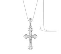 DENMOUS Colgante de cadena de Dios Jesús (colgante con cadena de serpiente) para hombres y mujeres, plata pura, medallón de cadena de Señor Isa masih para buena salud y riqueza-pss7179-1, S, Gema