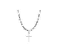 DENMOUS Colgante de cadena de Dios Jesús (colgante con cadena Figaro de 22 pulgadas) para hombres y mujeres de plata pura, medallón de cadena para buena salud y riqueza-mpsf7178-1, S, Gema