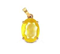 DENMOUS Colgante de piedra preciosa Pukhraj Panchadhatu con zafiro amarillo natural certificado de 7,55 quilates, calidad AAA, para hombres y mujeres -B0BXGN45-DNM
