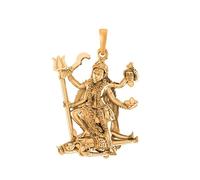 DENMOUS Colgante de plata chapada en oro de 22 quilates (92,5% de pureza) diosa kali maa (tamaño grande) para hombres y mujeres-pb7249_gold-1, S, Piedra preciosa.