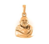 DENMOUS Colgante de plata de ley 925 chapado en oro de 22 quilates con colgante espiritual de Nim Karoli Baba (tamaño grande) con medallón Baba Neem Kaaroli para hombres y mujeres - 392, S, Plata de