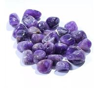 DENMOUS Crystal Tumble - Cristal morado precargado para la paz, toma de decisiones, conciencia espiritual, curación de chakras y relajación, amatista, 4 piezas, B0DJDF1X, S, Gema