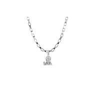 DENMOUS Dios Hanuman - Colgante de cadena (colgante con cadena de caja, 55,88 cm) para hombres y mujeres, plata pura, medallón para buena salud y riqueza, mpsb7139-1, S, Gema