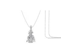DENMOUS Dios Hanuman - Colgante de cadena (colgante con cadena de cuerda, 55,88 cm) para hombres y mujeres, plata pura, medallón de cadena de Lord bajrang bali para buena salud y riqueza-mpsr7150-1,