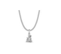 DENMOUS Dios Hanuman - Colgante de cadena (colgante con cadena de eslabones de 55,88 cm) para hombres y mujeres, plata pura, medallón de cadena para buena salud y riqueza, mpsc7092-1, S, Gema