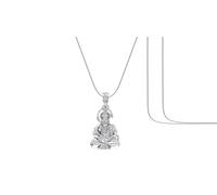 DENMOUS Dios Hanuman - Colgante de cadena (colgante con cadena de serpiente, 55,88 cm) para hombres y mujeres, plata pura, medallón para buena salud y riqueza, mpss7150-1, S, Gema