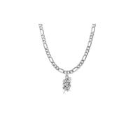 DENMOUS Dios Hanuman - Colgante de cadena (colgante con cadena Figaro de 22 pulgadas) para hombres y mujeres, plata pura, medallón de cadena de Lord bajrang bali para buena salud y riqueza-mpsf7065-1,
