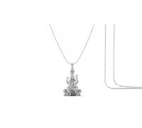 DENMOUS Diosa Maa Kamakshii - Colgante de cadena (colgante con cadena de cuerda de 22 pulgadas) para hombres y mujeres, plata pura, señor Ma Kanchi, Kamakshi Devi, cadena Kanchipuram para buena salud