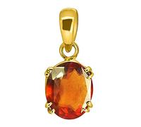 DENMOUS Manu Gems 12.00 Ratti - Colgante de piedra granate hesonita Ashtdhatu chapado en oro original y certificado por Ggtl Natural Gomed piedra preciosa sin calefacción y sin tratar para fines