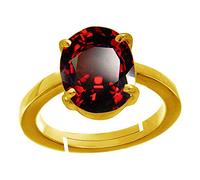 DENMOUS Manu Gems 7.25 Ratti Certificado A+ Calidad Natural Hesonita Granate Gomed Anillo de oro ajustable Gomed Piedra preciosa suelta para mujeres y hombres S-B09BW5M1-1D