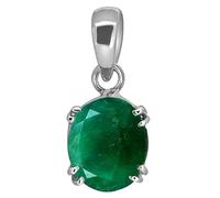 DENMOUS Medallón colgante chapado en plata Panna con esmeralda natural verde certificada de 7,21 quilates para hombres y mujeres -B0CV3R6CDN
