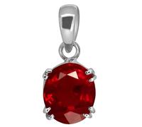 DENMOUS Natural 7.00 Ratti Ruby/Manik Astrológico Certificado Piedra Preciosa Colgante Chapado en Plata para Hombres y Mujeres-B0DR77LG-DNM