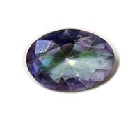 DenMOUS - Piedra preciosa ovalada facetada con respaldo plano de piedra astrología - B0BS1R7N, pequeña, Gema de cuarzo místico natural certificado de 3,25 a 4,25 Ratti, Small, Gema