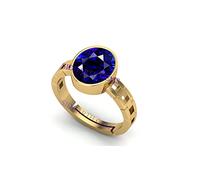 DENMOUS Ratti Lab - Anillo de piedras preciosas ajustables de oro Neelam con zafiro azul natural, certificado sin calefacción, calidad Aaa+, para mujeres y hombres, S-B0BBGMS8DNM, S, Gema