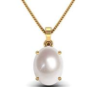 DENMOUS South Sea Pearl 12.00 Ratti 11.50 quilates perla natural original certificada Moti astrológica Panchhdhaatu/Ashtadhatu chapado en oro colgante para hombres y mujeres--B0BDBHBN-2541, S, Gema