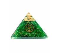 DENMOUS Spiritual Elementz Reiki - Pirámide de orgón de aventurina verde curativa de chakras cargados (3 x 3 pulgadas) con piedra preciosa de cristal transparente, metal de cobre (piedra de integridad