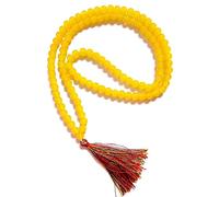 DENMOUS Yellow Guru Buddhist Jap Mala 108+1 Collar de cuentas para riqueza, prosperidad, pieza mental para hombres y mujeres--B09SVDYY11