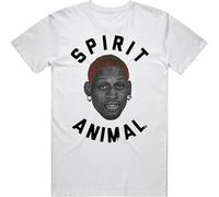 Dennis Rodman Spirit Animal Basketball Fan T Shirt White(Small)