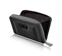 Denovin Coquette - Tarjetero para tarjetas de crédito, con bonito lazo para mujer, para dinero en efectivo, llaves, cambio, tarjeta de identificación, Negro, Minimalista