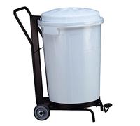 Denox Contenedor Profesional con Pedal y Ruedas Goliat 95L - Blanco, Apto para Uso Alimentario, Robusto con Tapa y Asas Ergonómicas