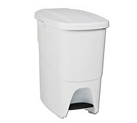 Cubo de Reciclaje con Pedal 25L Blanco - Contenedor de Basura Ecológico para Cocina - Con Separador Interno y Enganches Laterales, Plástico Resistente y Fácil Limpieza | Denox