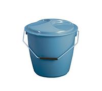 Denox DEN396 Cubo con Tapa 16L, Azul, diámetro 325x330 mm