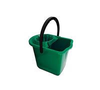 Denox Fregasuelos Oval 14L - Cubo de Plástico Verde con Escurridor de Gran Capacidad - 400 x 285 x 290 mm