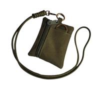 Dense Outdoor Rudiments Owner - Bolsillo para monedas con cremallera, tela de poliamida permanente, llavero delgado, apto para viajes, multifuncional, soporte para códigos al aire libre, Verde militar