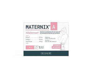 Densmore Maternix A - Suplemento dietético de lactancia materna - 100% de las aportaciones nutricionales - Vitamina C, D3 y E, Omega 3, Zinc - 30 cápsulas - Curación de 1 mes - Fabricado en Europa