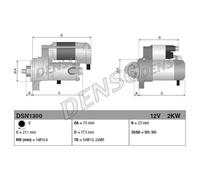 DENSO Arrancador Starter 2Kw Para Jaguar S-Type XF Dsn1300