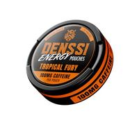 DENSSI Bolsas de energía, Tropical Fury Tropical Punch, 1 paquete | Cafeína de acción rápida + refuerzo nootrópico, sin azúcar y sin tabaco, 100 mg por bolsa