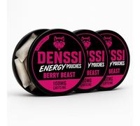 Denssi Pouches de energía - Bolsas de energía de cafeína - Reemplazo gratuito/alternativa para la concentración y la energía - Bolsas nootrópicas sin azúcar (3 packs, Berry Beast)