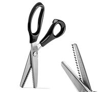 Dentadas Tijeras, Tijeras de Sastre, de Acero Inoxidable Serrado y Borde Festoneado Cuchillas, Profesional Costura Craft Corte, Tailor Zig-zag Herramienta, Tela Decoración de Agarre Suave Mano