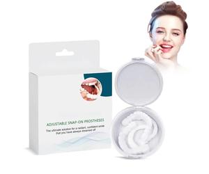 Dentadura Postiza Ajustable Snap-On, Cubre Dientes Temporales Moldeables Para Una Sonrisa Natural Y Cómoda, Ajuste Personalizado Para Hombres Y Mujeres, Recupera La Confianza En Tusonrisa - A