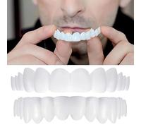 Dentaduras Postizas, 2 Pares De Carillas Dentales Superiores E Inferiores Con Clip, Carillas Moldeables A Presión, Prótesis Dentales Temporales De Silicona Para Cubrir Dientes Imperfectos