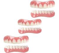 Dentaduras Postizas Cómodo Carillas Dentales Temporales de Superior e Inferior Dentadura Postiza Fundas Dentales Perfecta Carillas Ajustables para Cubrir Dientes Picados,01,3PCS
